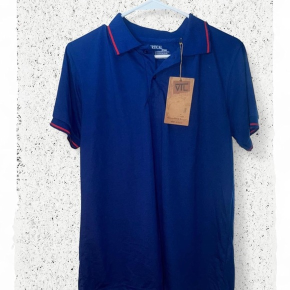 Other - Men's Polo Shirt - Blue with Red Trim